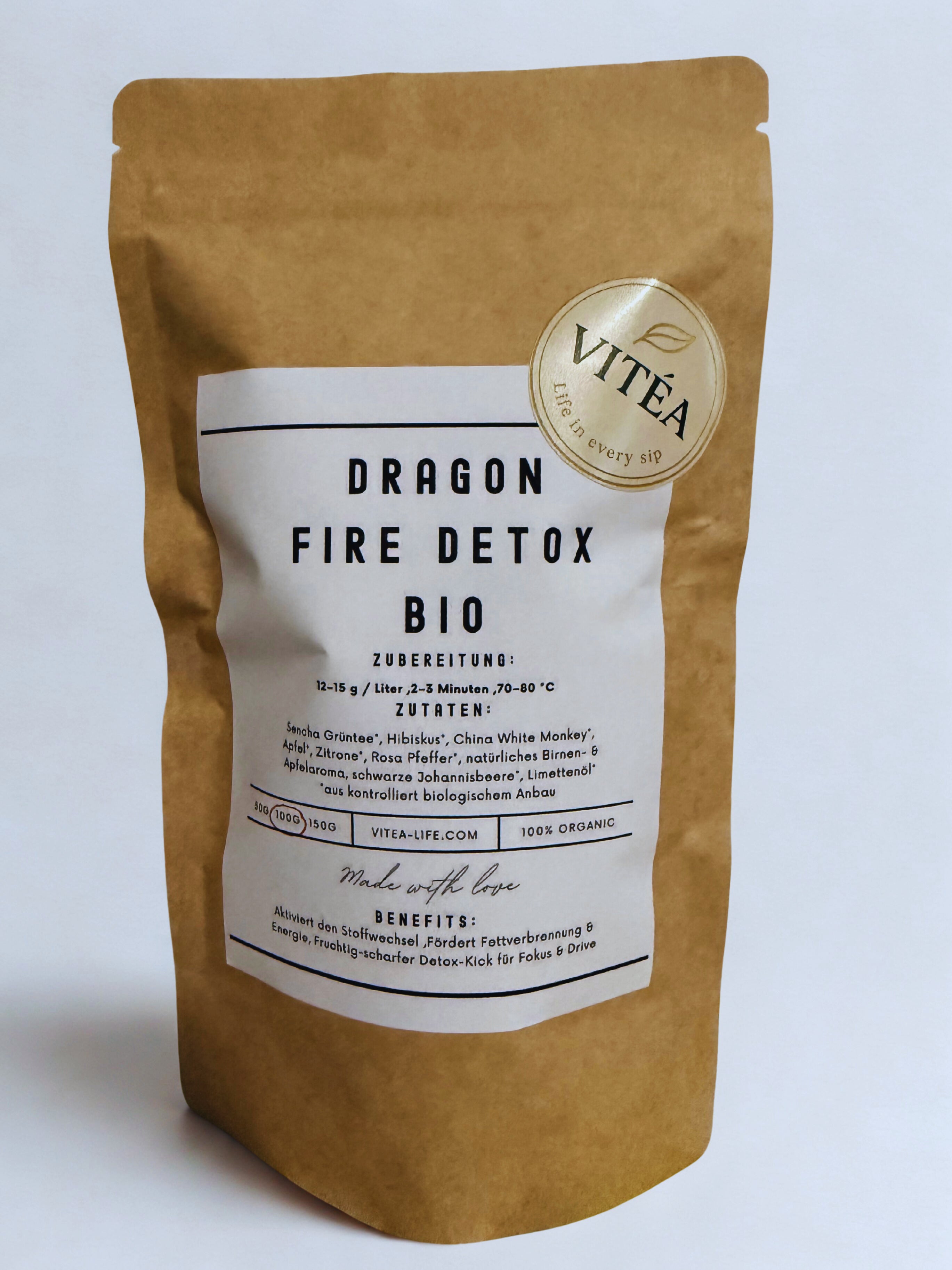 Vitea Organic Fire of the Dragon Tea – Fruity Herbal Loose Leaf Blend