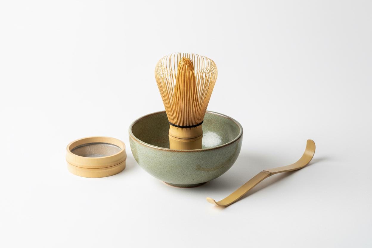 matcha bamboo whisk set
