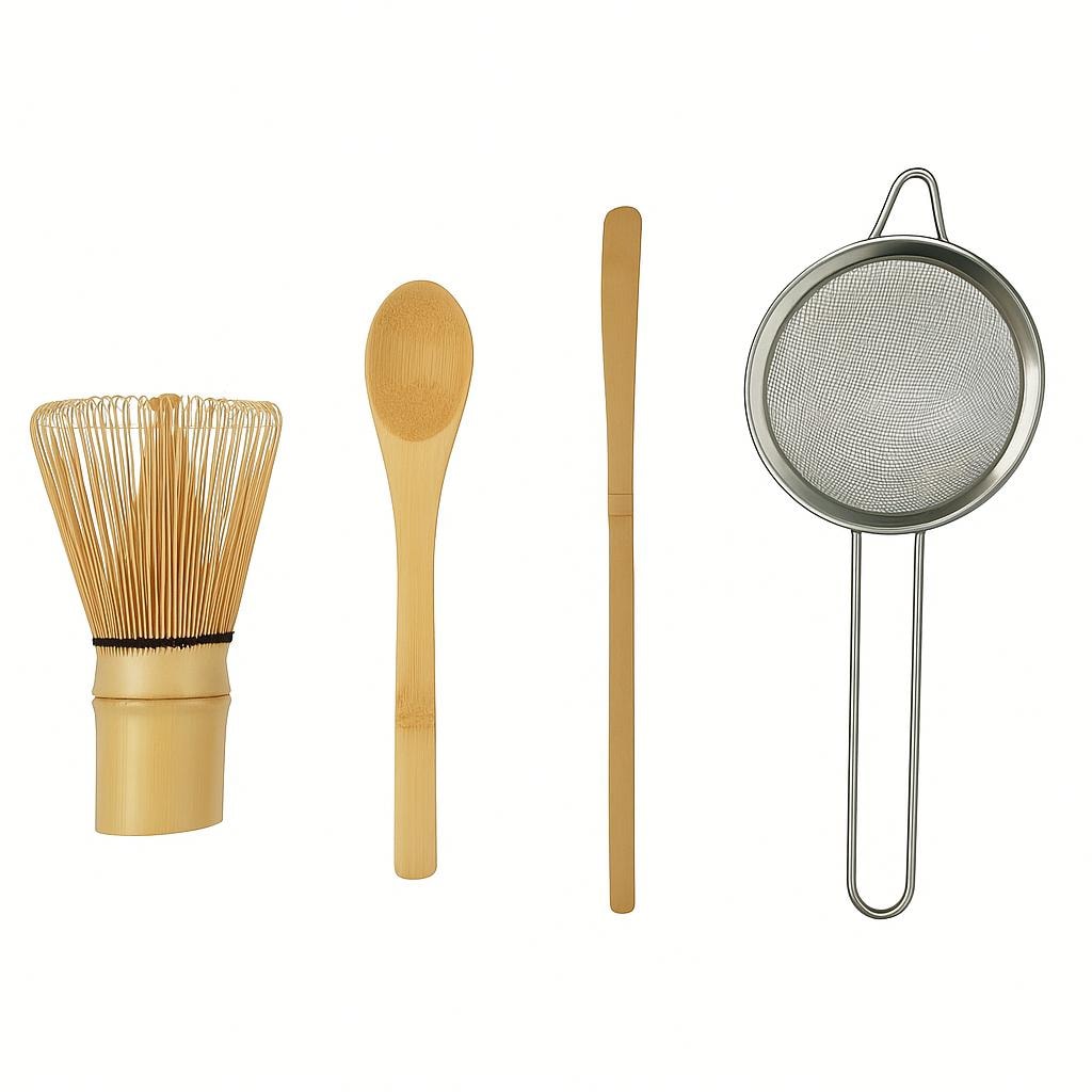 Vitea Matcha Ceremony Set – Bamboo Whisk, Scoop, Spoon & Strainer